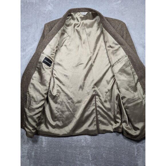 Stewart County Blazer Mens 48L Brown Wool Academia Elbow Patch Acorn Button - Picture 2 of 16